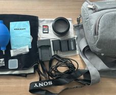 Sony a6400 mirrorless camera with 16-50mm lens and sony fe 50mm f1.8 lens