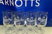 carlsberg beer half pint glasses brand new