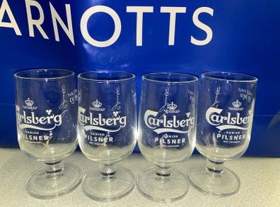 carlsberg beer half pint glasses brand new