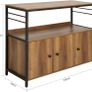 Sideboard Vintage style cabinet  with 3 Doors and 1 Open Shelf Microwave Cabinet Image 8