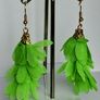 Lime Green Cascading Petal Tassel Earrings Image 10