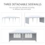 6 x 3 m Party Tent Gazebo Marquee Outdoor Patio Canopy Shelter with Windows and Side Panels White Image 3