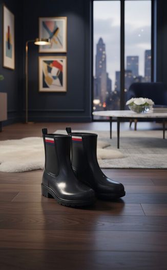 Tommy Hilfiger Signature Elastic Cleat Rain Boots Black s. 4/37