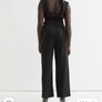 linen mix black jumpsuit Image 2