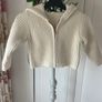 Cream hooded cardigan size 1 - 2 zipped front Image 2