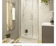 GoodHome Ledava 90cm Pivot Shower Door - Chrome, Clear Glass