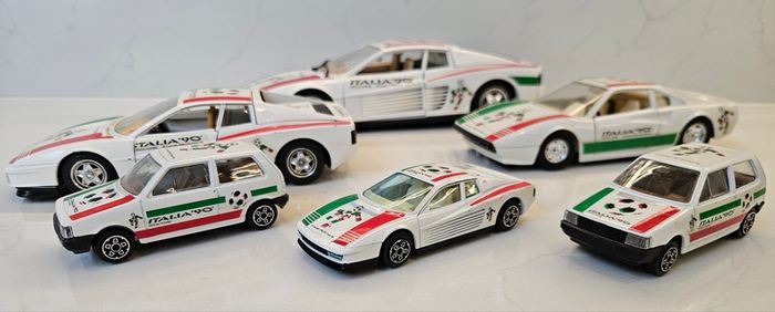 Italia 90 Ferrari Testarossa 308 GTB Fiat Uno Tipo Bburago Model Cars 1/43 1/24 and 1/18 Scale