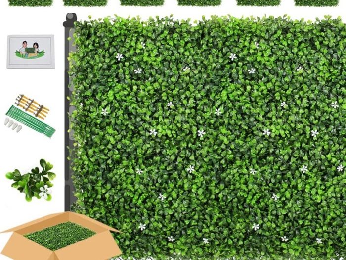 Artificial Grass Wall, 6pcs Plant Wall Panels, Boxwood Greenery Hedges, Privacy Backdrop Fence Screening, Home Garden Outdoor Wall Decoration 50 x 50cm (FREE POSTAGE)