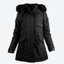 Black Winter Coat with Fur Trimmed Hood size 24 + matching hats, scarves & gloves available Image 2