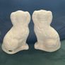 Pair Vintage Staffordshire Dogs Beswick Spaniels White & Gold Image 5