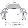 Aluminum Folding Camping Picnic Table with Stools Set Image 2