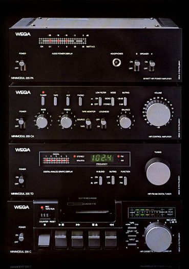 wega minisystem hifi stereo  205 pa, 205 ca, 205td