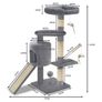 Cat Tree Tower Scratching Post Grey Image 5