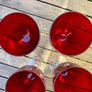 Ruby Red Wine Goblets With Clear 5 Bubble Stem - Set of 4 Image 7