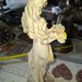 Beautiful Old Figurine distinctive Art Nouveau style of Italian sculptor, depicting an elegant woman in a flowing pastel gown holding a floral arrangement, Postage Available or Collection Image 7
