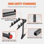 Hitch Mount Bike Rack, 4-Bike Carrier Rack, 150 LBS Capacity Bike Rack Hitch for 2-inch Receiver, Titling and Folding Bike Carrier with No-Wobble U Bolt and Strap, for Car, SUV, Truck, RV Image 3