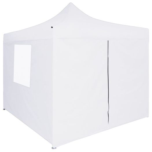 Professional Folding Party Tent with 4 Sidewalls 2x2 m Steel White