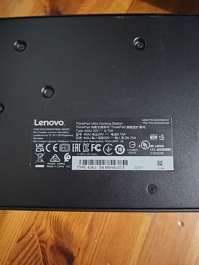Lenovo Thinkpad Ultra Docking Station (40AJ) with 135W Power Supply