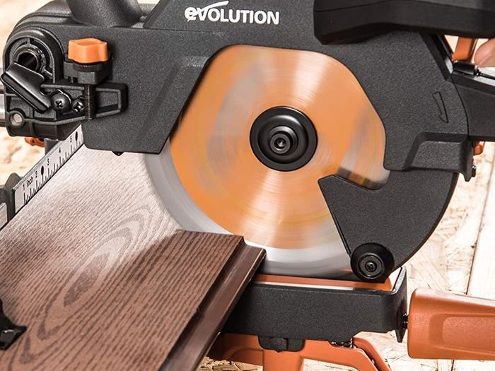 Compound Saw with Multi-Material Cutting, 45 Degree Bevel, 50 Degree Mitre, 210 mm Slide, 1200 W, 210 mm, 230 V, 3 Year Warranty (FREE POSTAGE)