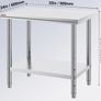 Stainless Steel Prep Table, 900x600x800 mm, 700 lbs Load Capacity, Heavy Duty Metal Worktable with 3 Adjustable Height Levels, Commercial Workstation for Kitchen Garage Restaurant Backyard Image 2
