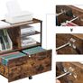_Office Filing Cabinet with Drawer and Open Compartments for A4 Documents, Letter Format, Printer Stand, Industrial Design, Vintage Brown/Black Image 4