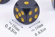 2 Pieces Round Corner Dice With Golden Dots For Tabletop Games, new, unopened.