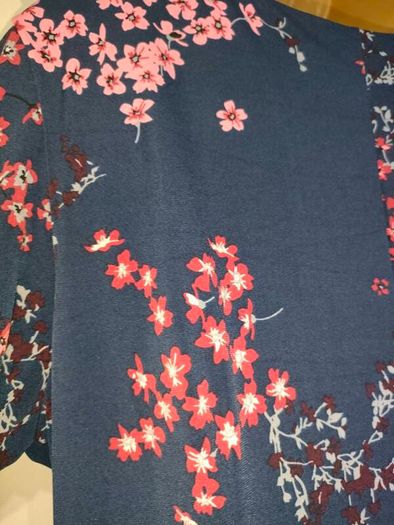 Anthology navy floral stretch pencil Occasion dress size 16 Postage included