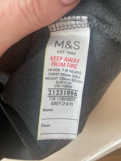 M&S grey pinafore (as new) age 7-8