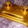 Early Victorian Brass Inkstand Image 5