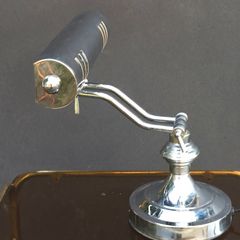 Rare chrome fully adjustable banker's lamp 1950s