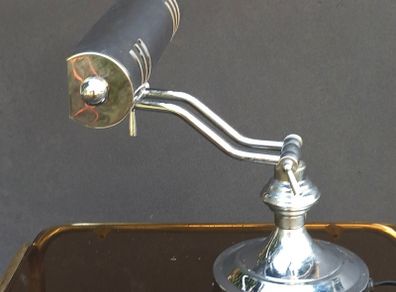 Rare chrome fully adjustable banker's lamp 1950s