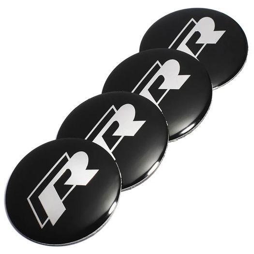 4pcs 56mm R Line Badge Logo Car Stickers Wheel Center Hub Emblem Sticker Accessorie for Golf Beetle CC Polo Passat Rline