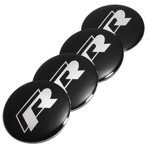 4pcs 56mm R Line Badge Logo Car Stickers Wheel Center Hub Emblem Sticker Accessorie for Golf Beetle CC Polo Passat Rline