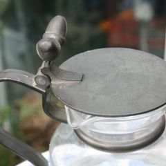 Vintage  Glass Carafe Jug H-8"