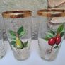 Vintage gold rimmed fruit tumblers Image 7