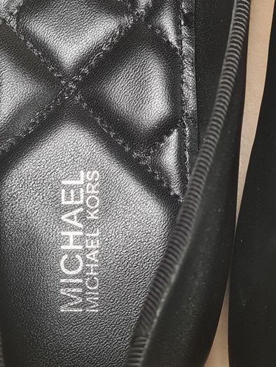Womens Michael Kors Nori Flat Black Leather Ballet Pumps Slip On Shoes Size Uk 8 Eu 40-41 Brand New In Box