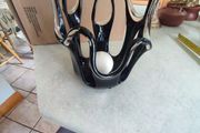 Glass Black Candle Holder Newgrange Living Lustre Iridescent 24cm