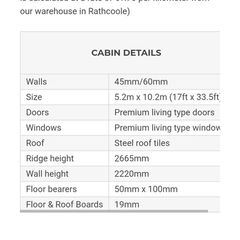 2 bed cabin for sale in north Dublin