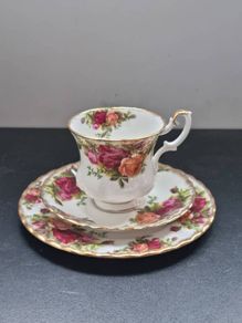 Royal Albert "Old Country Roses" Coffee Cup Trio