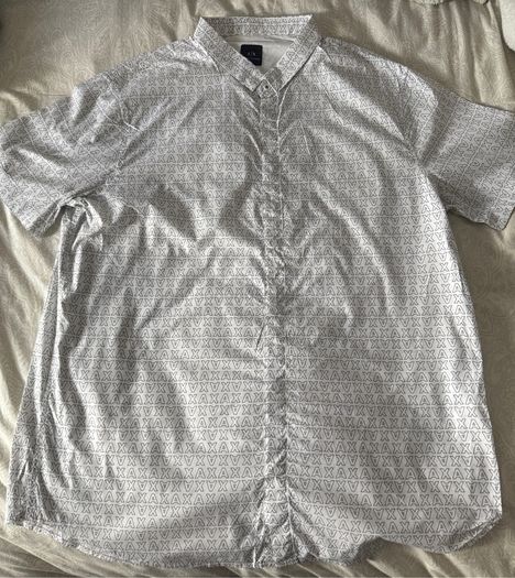 Armani Exchange White Logo Print Shirt  XL