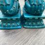 Vintage Turquoise Blue Chinese Foo Dogs, Guardian Lions. Pair Image 3