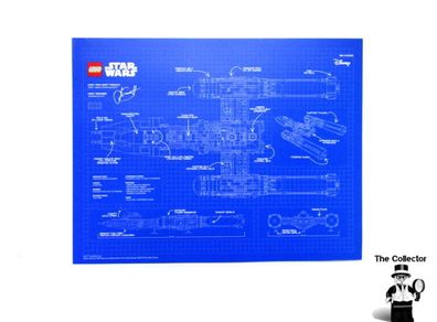 Lego Y Wing Blueprint Poster Star Wars Black VIP card Exclusive Print For Lego Set 75181  From London Lego Store Exclusive May 4th Print  Lego 75181 Y Wing Blueprint Poster Star Wars