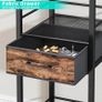 Wine Racks Free Standing- 4-Tier Stepped Drinks Cabinet Home Bar with Fabric Drawer, Wine Cabinet Wine & Glass Organizer, Bar Cabinets for Living Room, Kitchen, or Dining Room Image 4