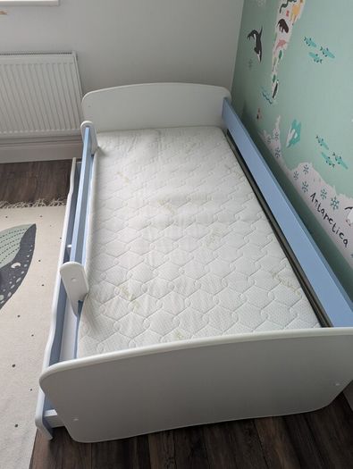 Kids Bed with Storage Drawer and Mattress, Cicero Toddler Bed (80x160cm)