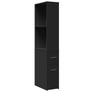 Narrow Bathroom Cupboard Black Image 2