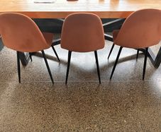 set of 3 burnt orange velvet chairs