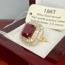 Ruby African Ruby & Moissanite Cluster Ring Image 9