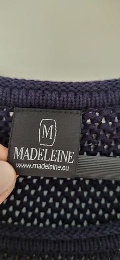 MADELEINE navy beige and gold knit Sz M (Fit 12-14UK) - Rrp 149 (New)