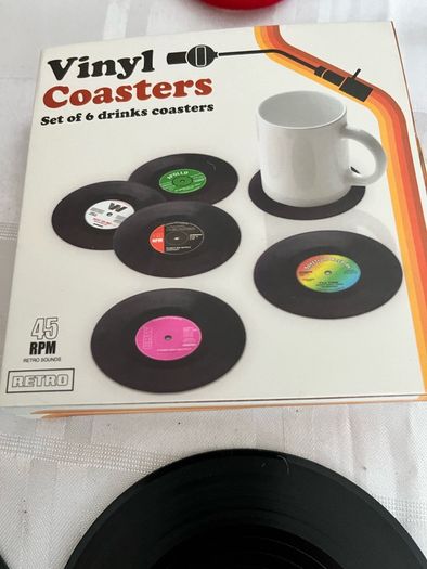vinyl drinks coaster 6 pack