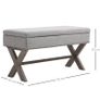 Storage Ottoman, Elegant Blanket Box with Bentwood Frame, Sponge Top, Footstool for Hallway, Entryway, Grey Image 3